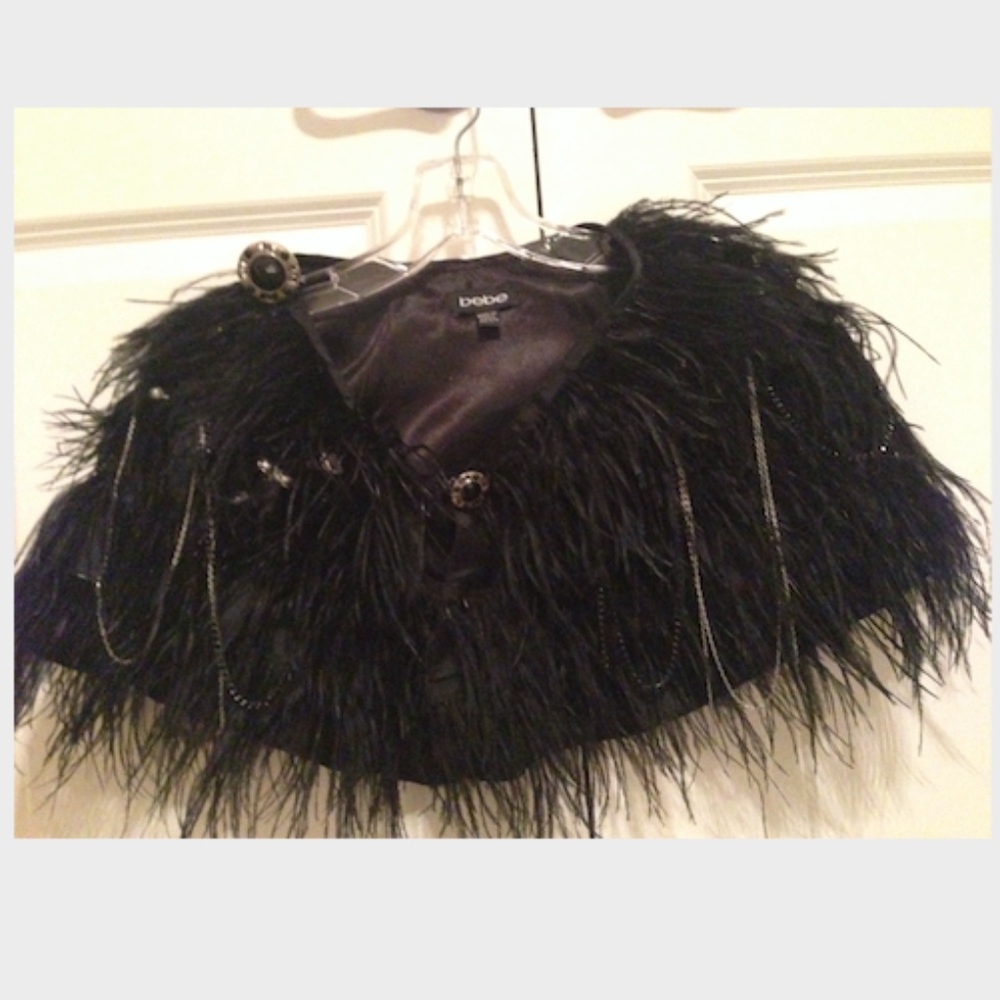 bebe Feather Capelet